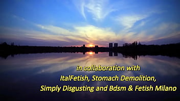 Food and object crushed outdoors