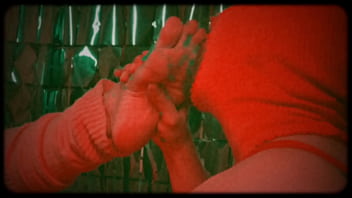 Foot slave licking my messy feet