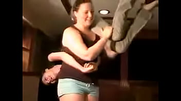 Big woman lifting friend