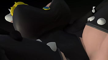 Bowsette big booty and boobs bouncing