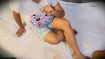 Big tits stepsister was alone at home then stepbrother came to give company