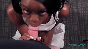 Melody masters the art of the blowjob