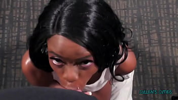 Melody masters the art of the blowjob