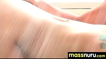 Busty teen gives nuru sex massage 10