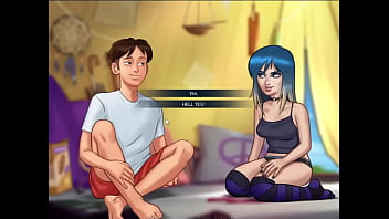 Petite teen giving a sexy massage and giving us a handjob summertime saga