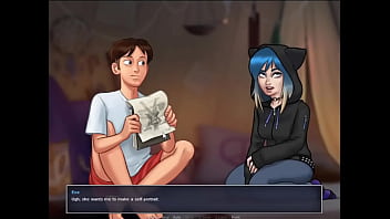 Petite teen giving a sexy massage and giving us a handjob summertime saga