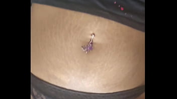 Ebony beauty couldn't stop herself from fingering her fat pierced pussy