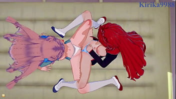 Kanade amō and maria cadenzavna eve and cagliostro intense lesbian play symphogear hentai