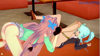 Kanade amō and maria cadenzavna eve and cagliostro intense lesbian play symphogear hentai