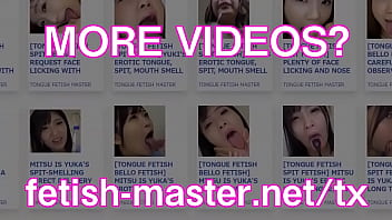 Japanese asian tongue spit fetish