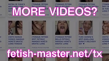 Japanese asian tongue spit fetish