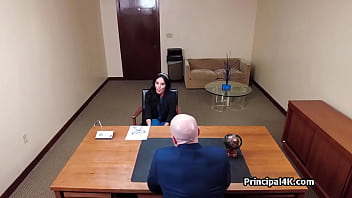 Teacher and head teacher having fun in the office