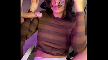 Gave in hard in the mouth of his stepsister