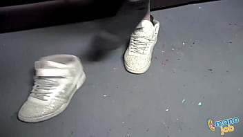 Sweet blonde gets to taste old meat