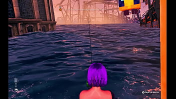 Fishering fishes with her fist