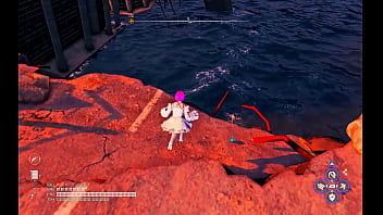 Fishering fishes with her fist