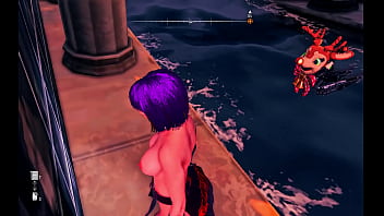 Fishering fishes with her fist