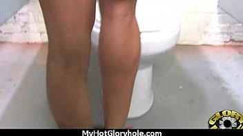 Black chick blows & fucks cock on a naughty gloryhole 7