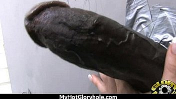 Black chick blows & fucks cock on a naughty gloryhole 7