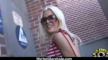 Black chick blows & fucks cock on a naughty gloryhole 7