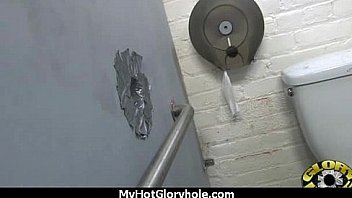 Black chick blows & fucks cock on a naughty gloryhole 7