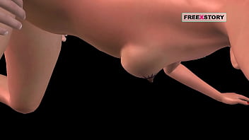 Animated porn video an indian girl standing in doggy position and a man licking her pussy then he fisting her pussy