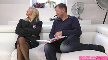 Coed sicilia slurps tutor's dick before riding his throbbing meat