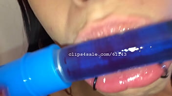 Hot girl eating candy