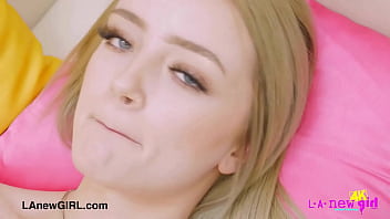 Brilliant blonde model naked close up