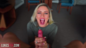 Petite babe with big tits hanjob cumshot