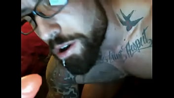 Jordan Levine Stroking His Cock Until He Cums On A Huge Dildo And Then Licks Up His Own Cum thumbnail