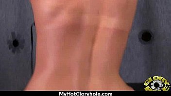 Babe sucks and fucks black cock at gloryhole 7