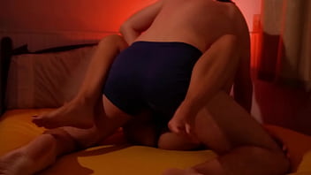 Footjob through underwear orgasm pussyjob on satin panties