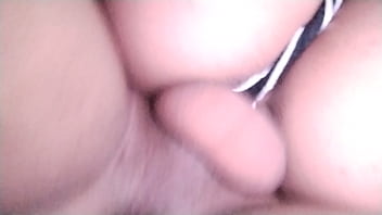 Spreading my ass cheeks to fully receive the big cock