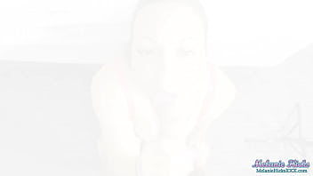 Seductive deepthroat tease leads to intense cum swallowing on the bed