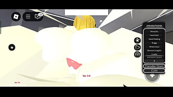 Novia rubia follando en roblox