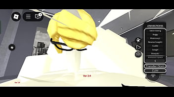 Novia rubia follando en roblox