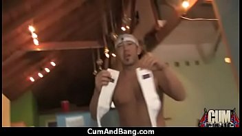 Ebony chick hard fuck in interracial group 21