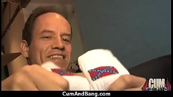 Ebony chick hard fuck in interracial group 21