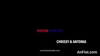 Lesbian cutie gets her shaved slit and anal fisted