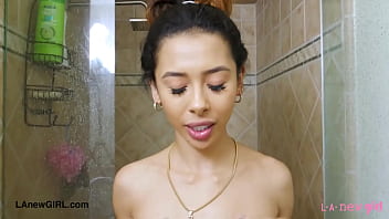 Alluring teen slut enjoys a sensual bath