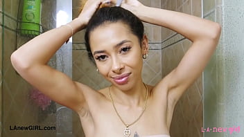 Alluring teen slut enjoys a sensual bath