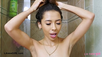 Alluring teen slut enjoys a sensual bath