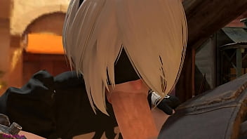 B2 from automata takes the cheek and gives claude from the final fantasy in the ass