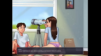 Jenny gives her stepbrother handjob summertime saga