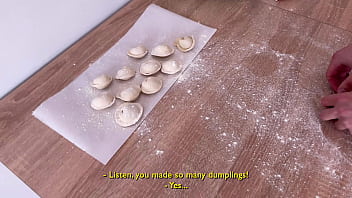 My stepsister was hungry and i made her dumplings and fucked her