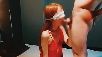 赤いセクシーランジェリーの巨乳の義妹がフェラチオで精子を絞り取る。home made amateur 個人撮影 kawasaki jk