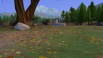 Asian sucks huge cock at camp cabin in woods