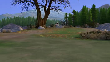 Asian sucks huge cock at camp cabin in woods