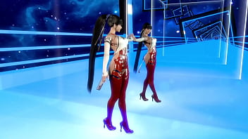 Athletic horny eve in debauched outfit dancing solo in front of mirror